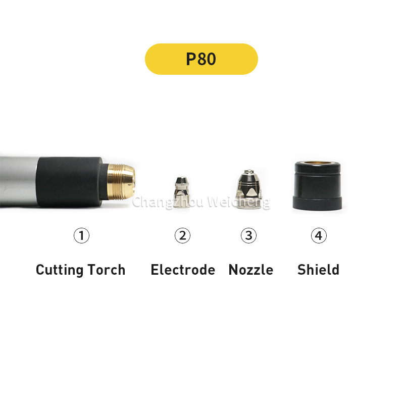 Tocha de corte de plasma P80 Máquina de corte de plasma usa tocha de resfriamento de ar P80