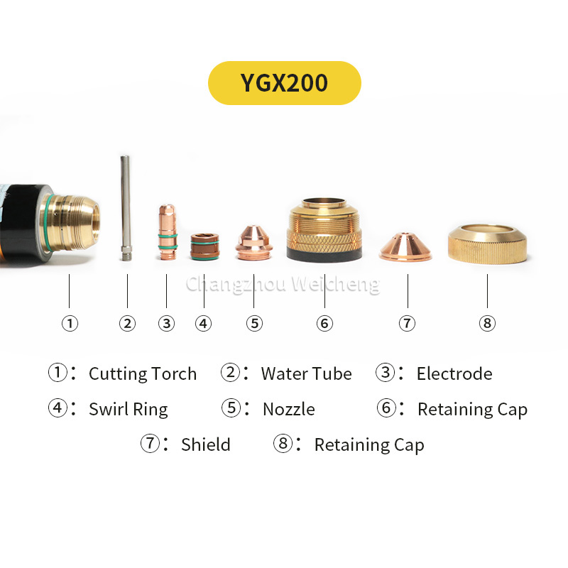 Eletrodo de plasma consumível de corte de plasma YGX200202 para tocha YGX200