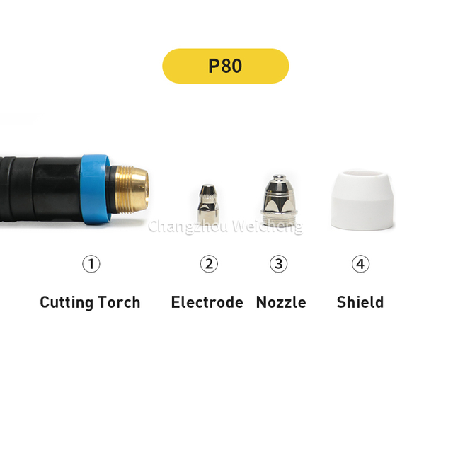 Tocha de corte de plasma P80 Máquina de corte de plasma usa tocha de resfriamento de ar P80