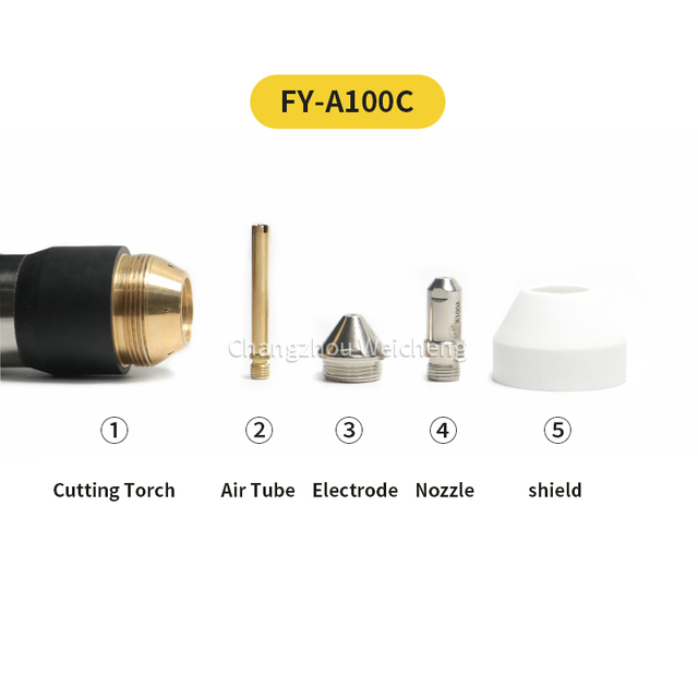 Tocha de máquina de plasma consumível de corte de plasma FY-A100C Tocha de resfriamento de ar