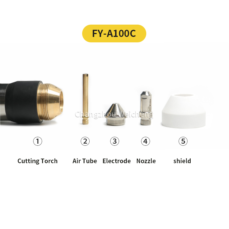 Tocha de máquina de plasma consumível de corte de plasma FY-A100C Tocha de resfriamento de ar