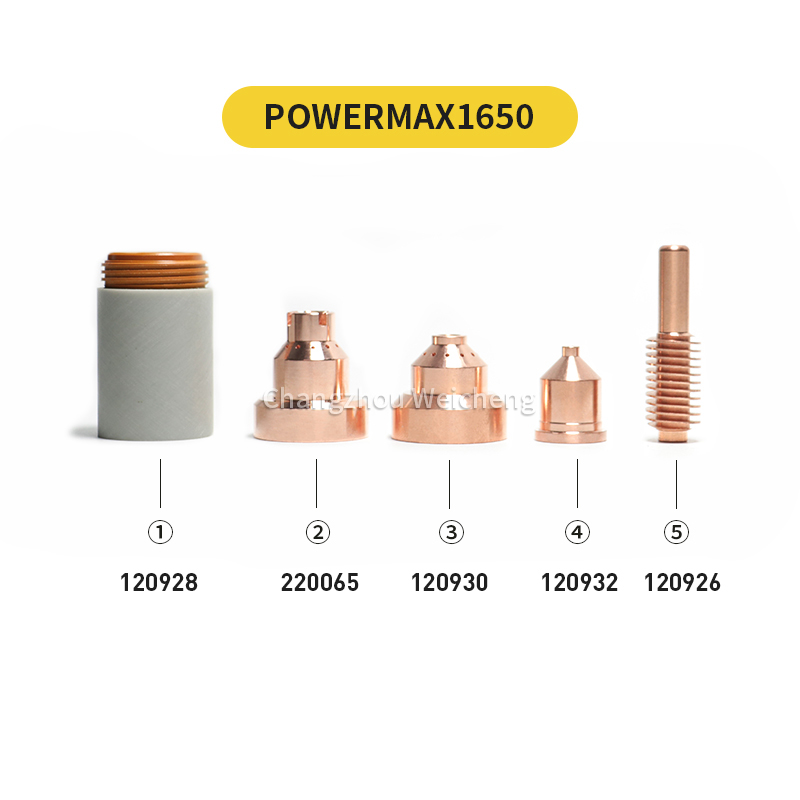 Eletrodo de plasma Powermax1650 220037 120926 Bocal 120927 120931 220011 Escudo 120929 120930 Anel de redemoinho 120925