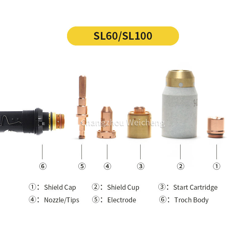 Thermal Dynamics SL60 SL100 Eletrodo 9-8215 Bocal 9-8208 Escudo 9-8256 