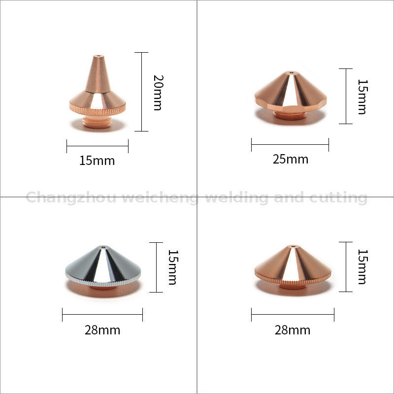 Bico para máquina de corte a laser de fibra Bico de cobre 1.5 Bico de corte de camada dupla de camada única 2 bicos