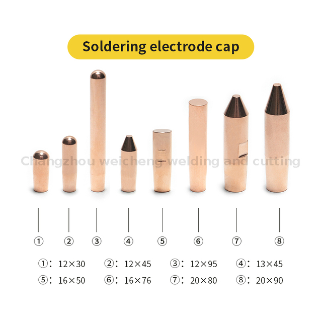 Material personalizado 12*30mm 12*45mm 12*95mm do eletrodo da ponta do tampão do eletrodo da soldadura do ponto liso do ponto redondo do tamanho personalizado 