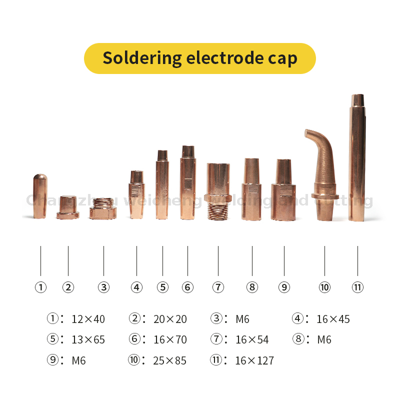 Soldagem de resistência de ponta de eletrodo de dobra redonda e plana de alta qualidade 12*40mm 20*20mm M6 16*70mm 25*85mm 